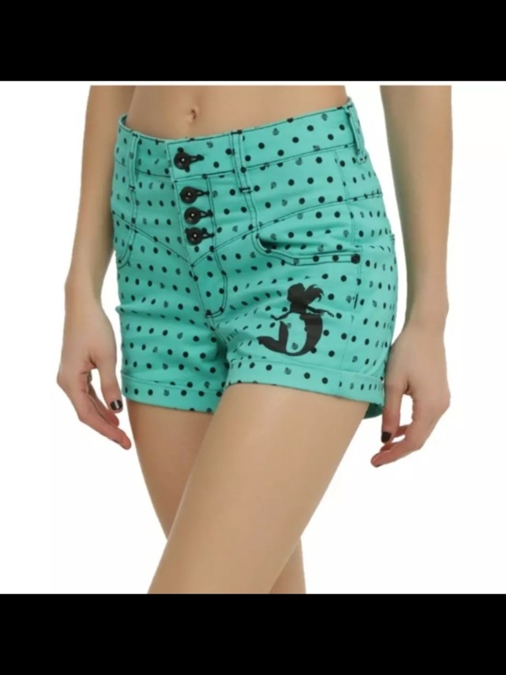 Hot Topic Disney The Little Mermaid Ariel Polka Dot High-Waisted Shorts